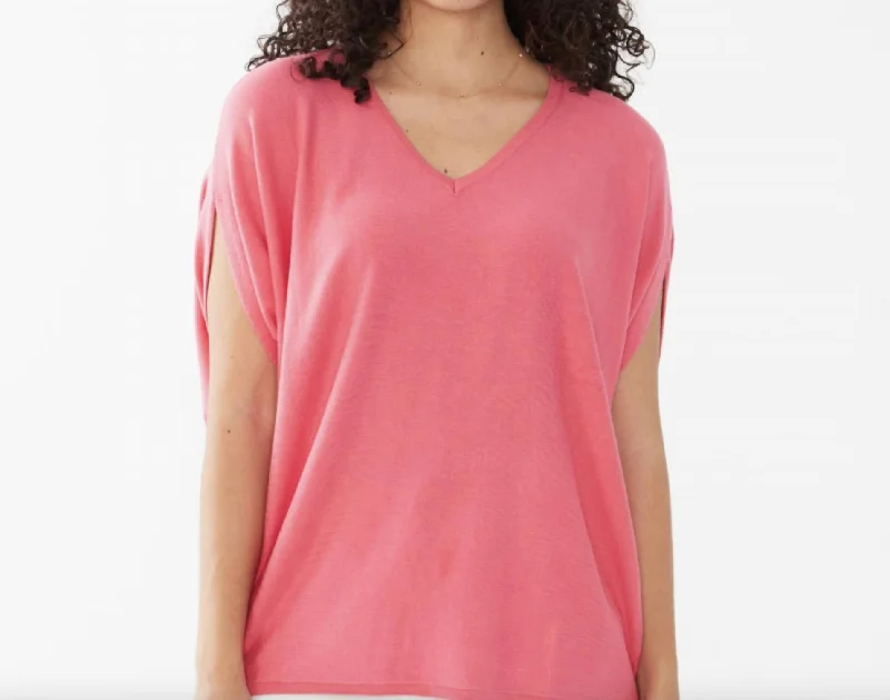 New Products Poncho Sweater In Flamingo