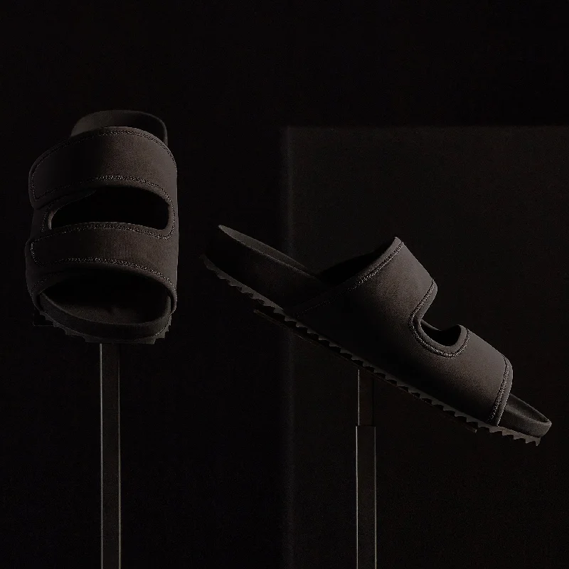 Trendy Wear Binding Velcro Slide - Black/Black