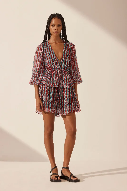 Fashionable Inner Wear MARIBEL LACE FRONT DRAWSTRING MINI DRESS