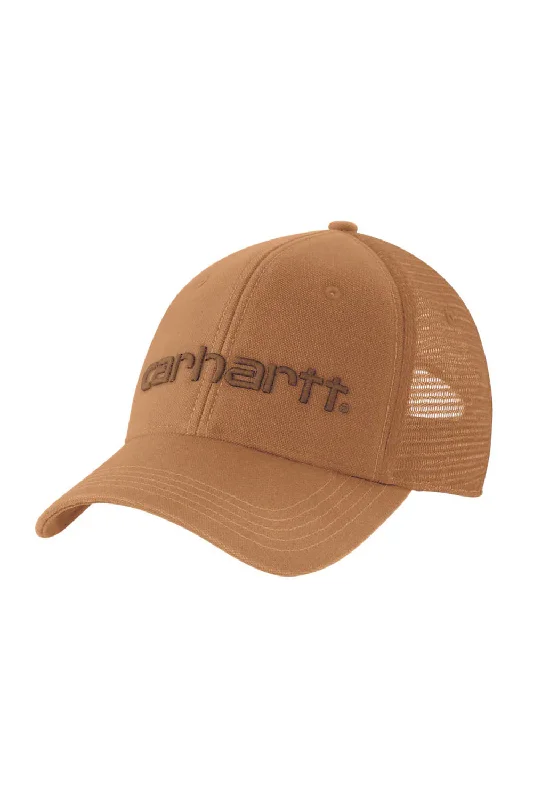 Comfortable Looks Carhartt Canvas Mesh Back Trucker Hat for Men in Brown | 101195-B75-CARHARTTBROWN Comfortable Looks Carhartt Canvas Mesh Back Trucker Hat for Men in Brown | 101195-B75-CARHARTTBROWN
