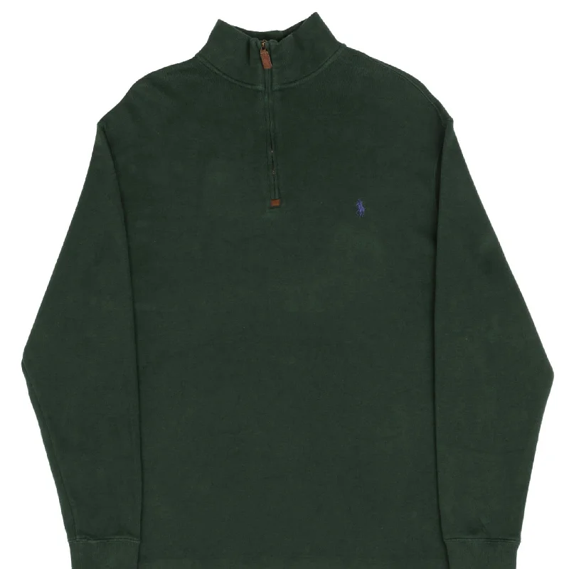 Energy Plan POLO RALPH LAUREN PINE GREEN QUARTER 1/4 ZIP SWEATER SIZE LARGE TALL