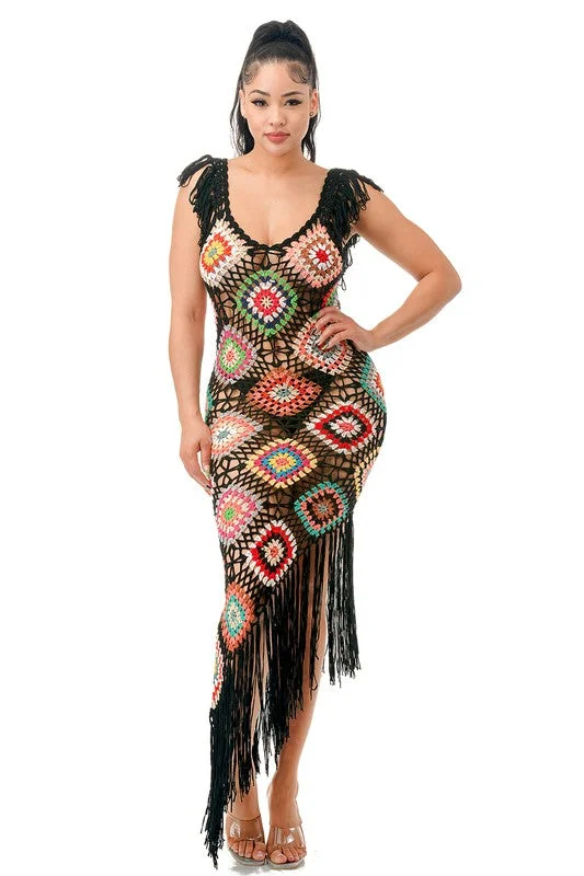 Fresh And Simple Crochet Fringe Dress