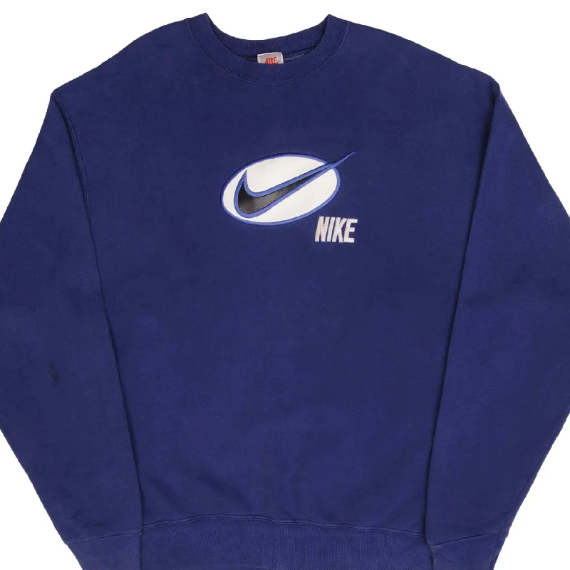 Romantic Data VINTAGE NIKE BIG SWOOSH BLUE SWEATSHIRT EARLY 1990S SIZE XL MADE IN USA Romantic Data VINTAGE NIKE BIG SWOOSH BLUE SWEATSHIRT EARLY 1990S SIZE XL MADE IN USA