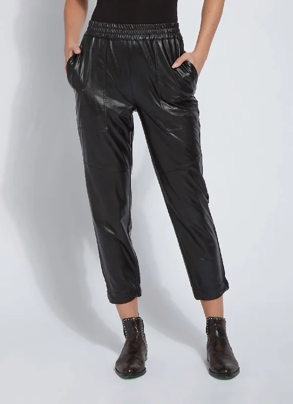 Modern Comfort Wear Brisk Leather Jogger In Black