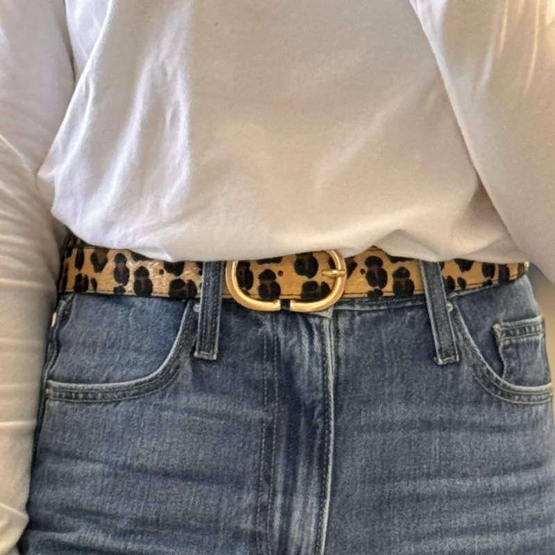 Trendy Casuals Faux Leather Belt With Buckle Leopard