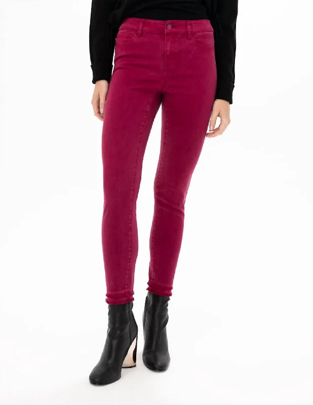 Ultra-lightweight Luxe Slim Woven Pants In Beet Red