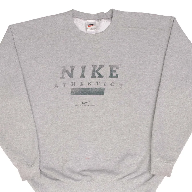 Cozy Footwear VINTAGE NIKE ATHLETICS SPELLOUT GREY SWEATSHIRT 1990S MEDIUM MADE IN USA Cozy Footwear VINTAGE NIKE ATHLETICS SPELLOUT GREY SWEATSHIRT 1990S MEDIUM MADE IN USA