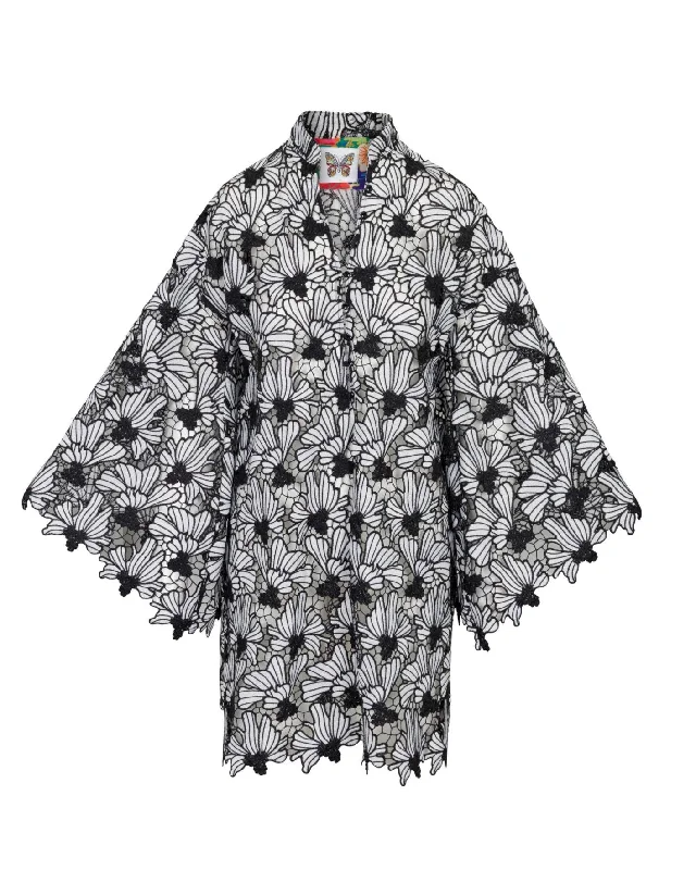 Creative Prints Supernova Lace Tunic - Black & White
