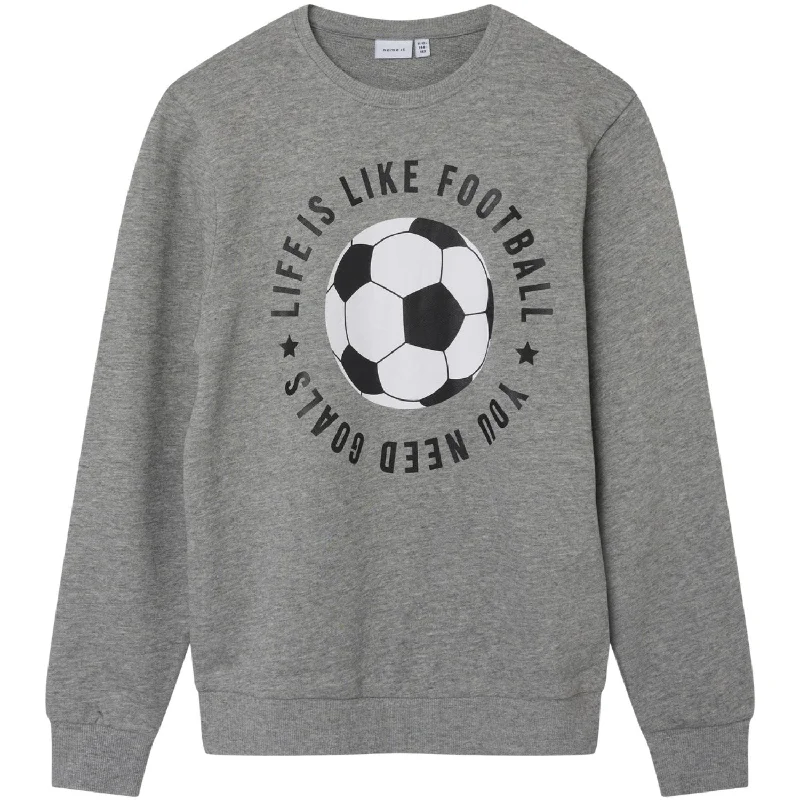 Warm Chic Outfits Name It Grey Melange Jefootball Sweatshirt