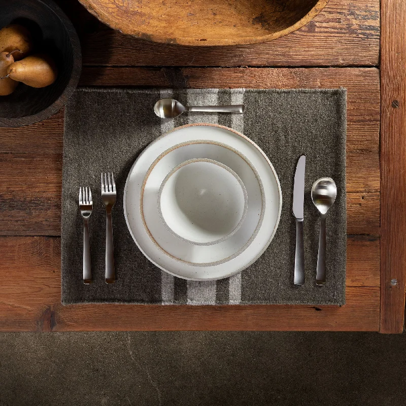 Goddess Outfit Wool Striped Placemat - Mule/Pearl Grey
