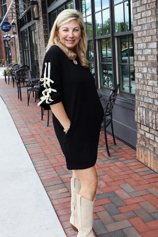 Trendy Wear Black Bow Dress