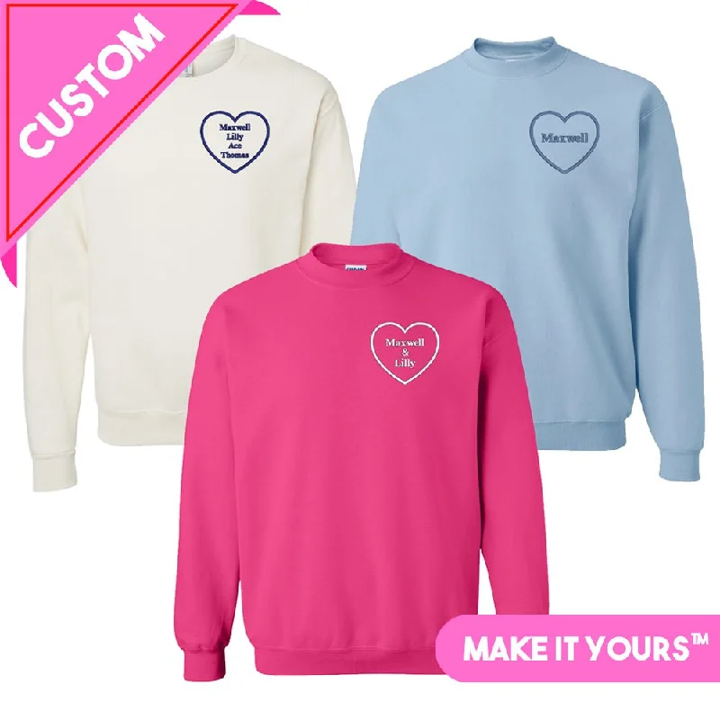 Stretch Design Make It Yours™ Heart Names Crewneck Sweatshirt