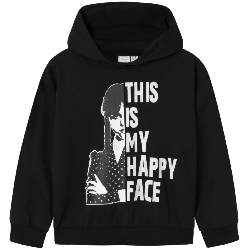 Comfortable Dresses Name It Black Jxemi Wednesday Sweatshirt Noos