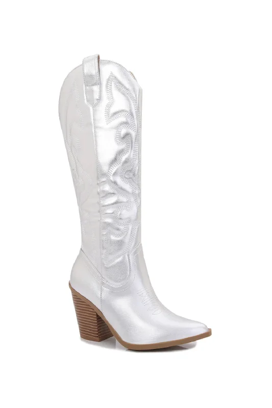 Cozy Shirts Berness Arizona Western Boots for Women in Silver | ARIZONA-SILVER