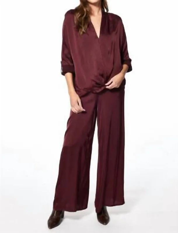 Comfortable Fashion Looks Aiko Silk Pant In Jam