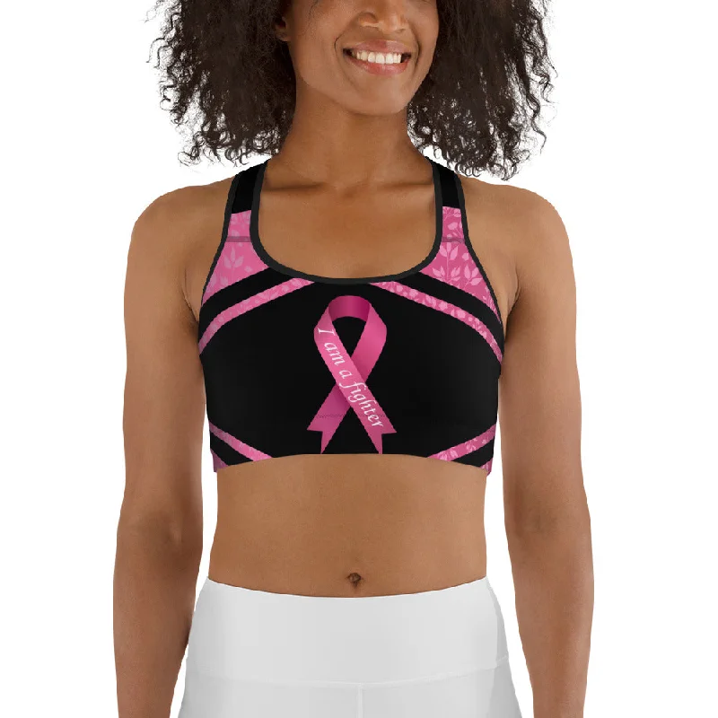 Fashion Must-have Pink Ribbon Warrior Sports Bra