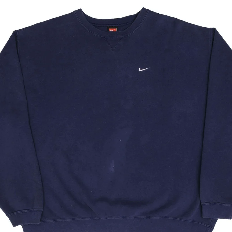 Cozy Shirts VINTAGE NIKE CLASSIC SWOOSH BLUE SWEATSHIRT 1990S SIZE 2XL