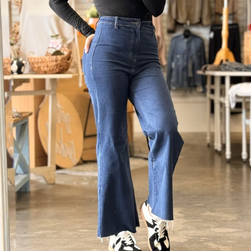 Versatile Outfits A Lovely Life High Waisted Straight Leg Denim Pants