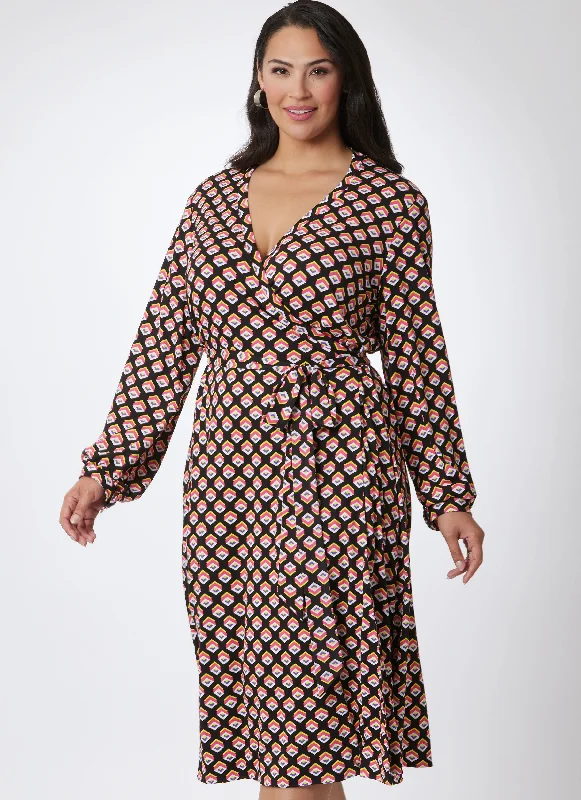 Easygoing Fashion Vogue Vintage Wrap Dress V2081