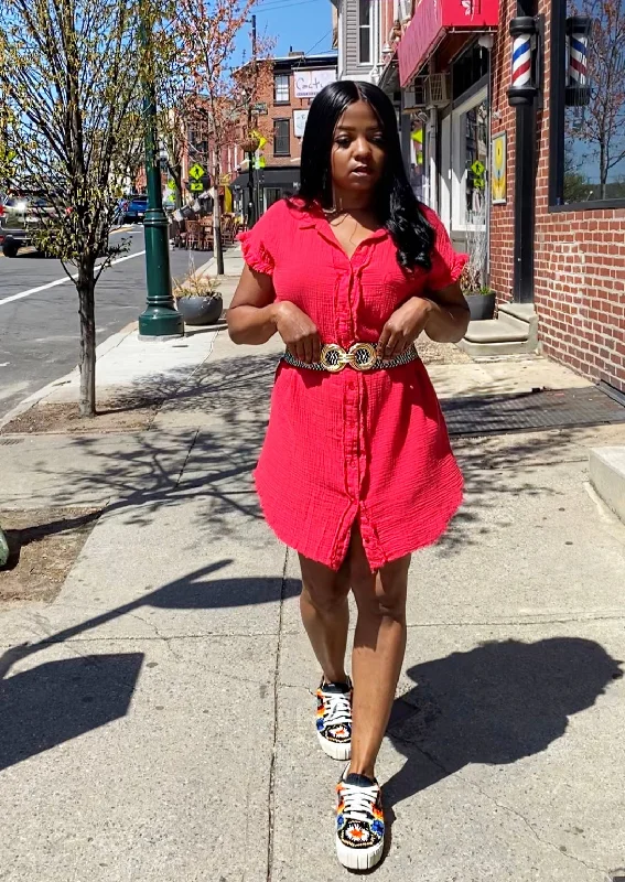 Embroidered Letters Tori Shirt Dress