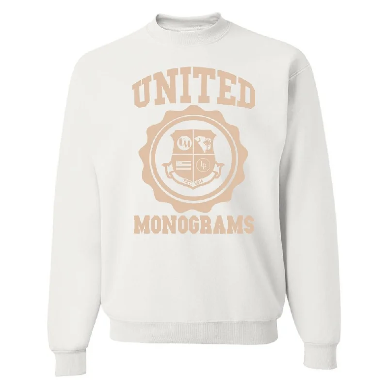 Stylish Comfort United Monograms 'Neutral Edition' Crest Sweatshirt