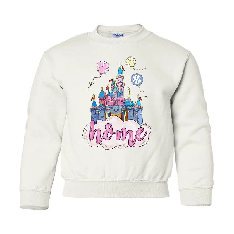 Light Fit Kids Monogrammed 'Disney Is Home' Crewneck Sweatshirt