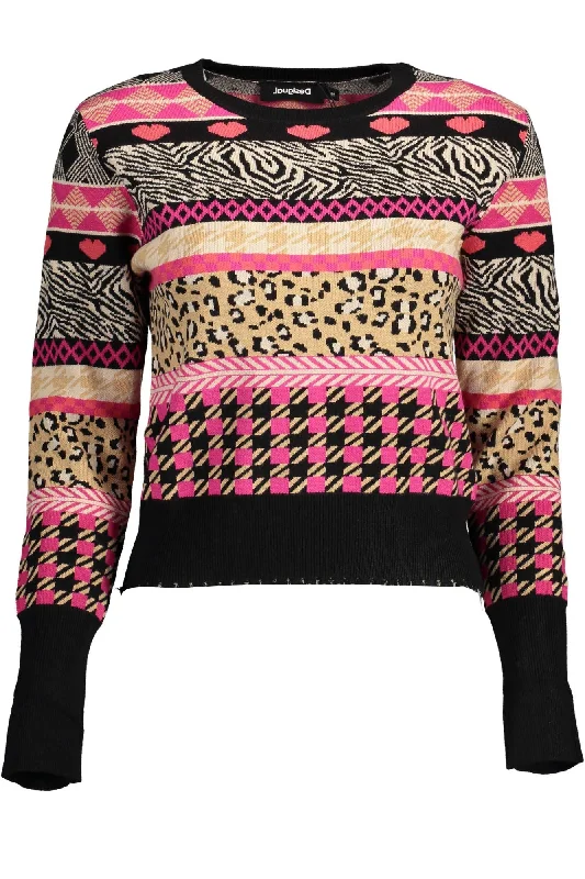 Unique Design Desigual Elegant Long-Sleeved Round Neck Women's Sweater