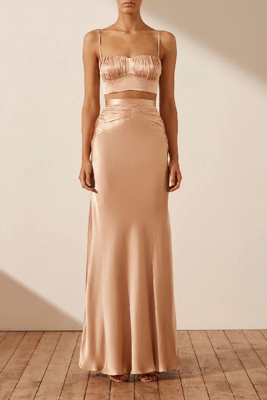 Casual And Versatile LA LUNE CORDED RUCHED BRALETTE - DESERT ROSE