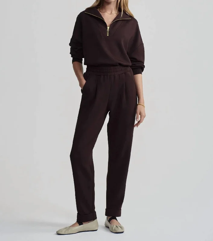 Casual And Comfortable Rolled Cuff Pant In Coffee Bean