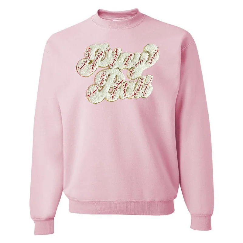 Weekend Style Play Ball Letter Patch Crewneck Sweatshirt