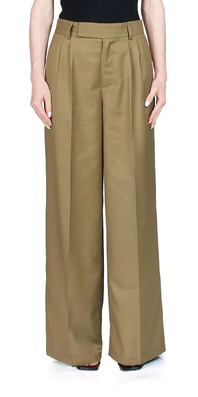 Cool Summer Resolute Tailored Trousers In Olive Branch