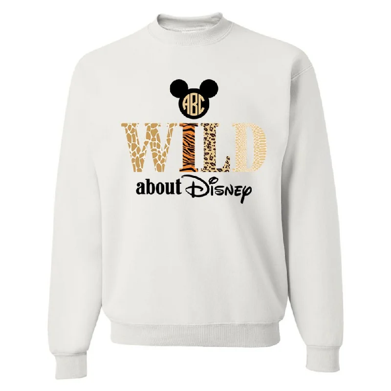 Comfort Fit Monogrammed 'Wild About Disney' Crewneck Sweatshirt