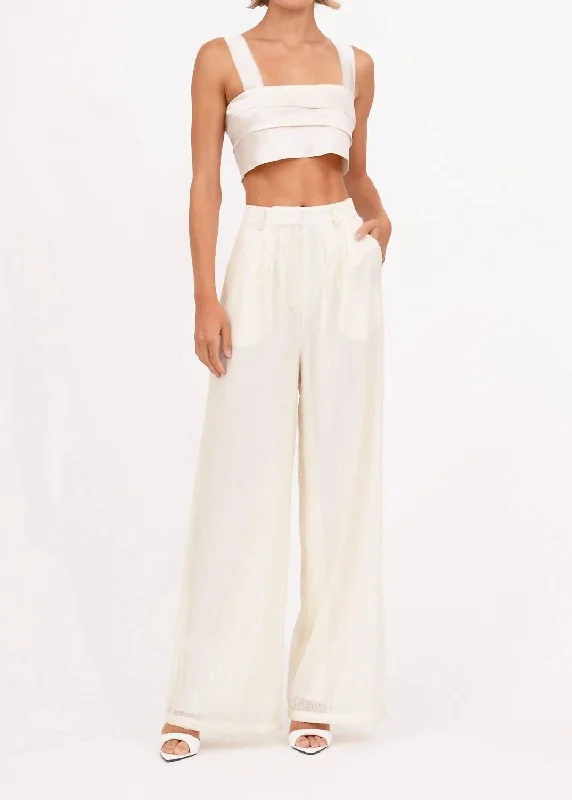 Summer Selection Roxanne Pant In Winter White
