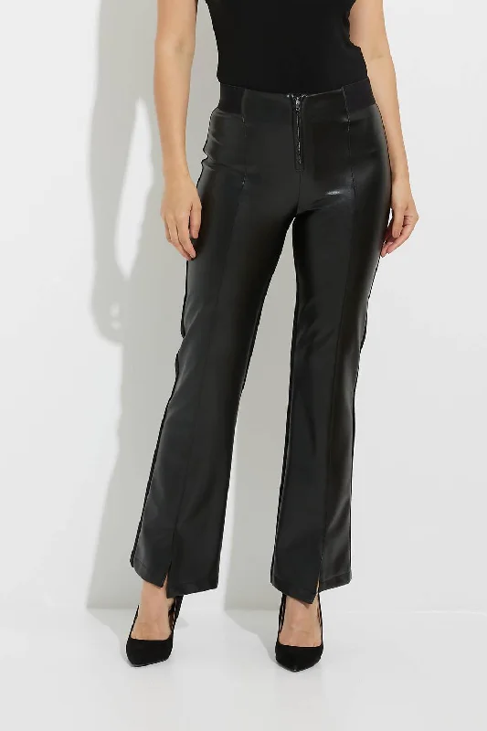 Sporty Wear Pleather Pant In Black