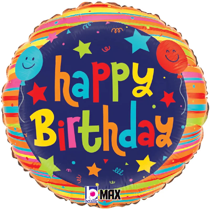 Casual Fit Wear 18 inch HAPPY BIRTHDAY BALLOONS AND STARS