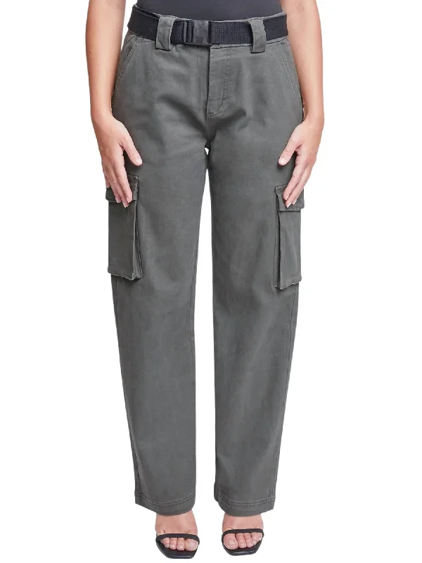 Energy Plan High Rise Belted Cargo Pants In Olive