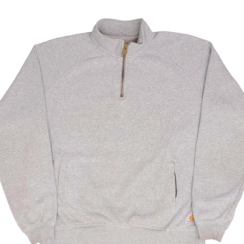 Cozy Pants CARHARTT QUARTER ZIP GREY SWEATSHIRT SIZE LARGE