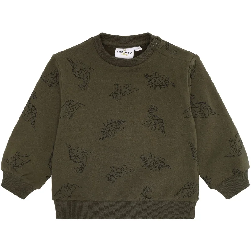 Stylish Casuals THE NEW Siblings Ivy Green Dino AOP Laurent Sweatshirt