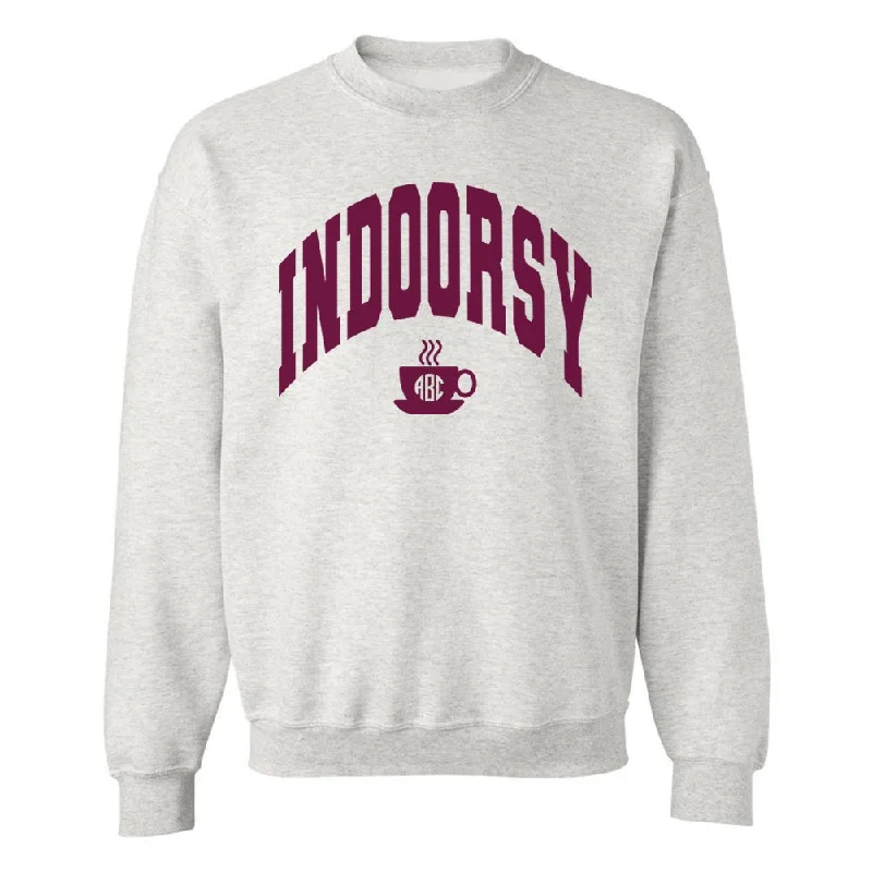 Easygoing Fashion Monogrammed 'Indoorsy' Crewneck Sweatshirt
