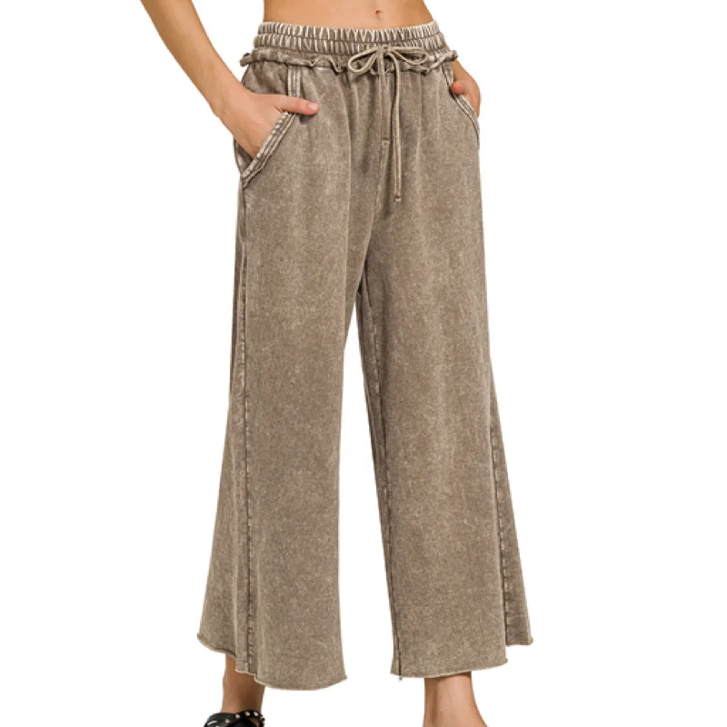 Versatile Style Cozy Time French Terry Palazzo Pants