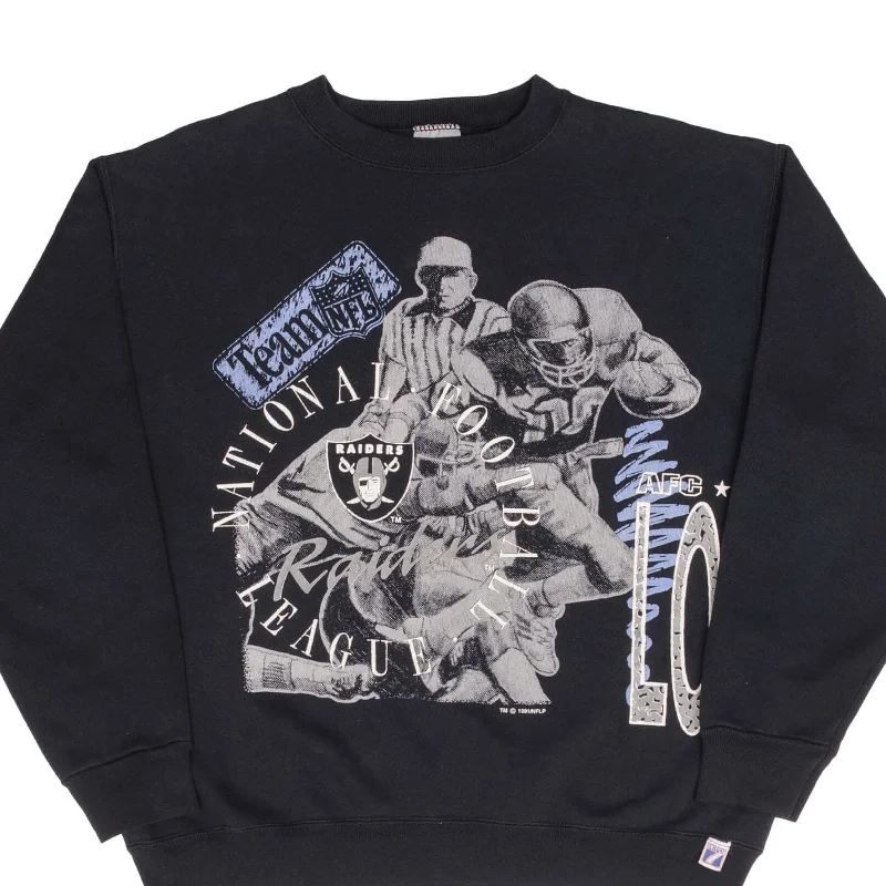 Cozy Fit Wear VINTAGE NFL LOS ANGELES RAIDERS ALL OVER PRINT 1991 SWEATSHIRT LARGE MADE IN USA