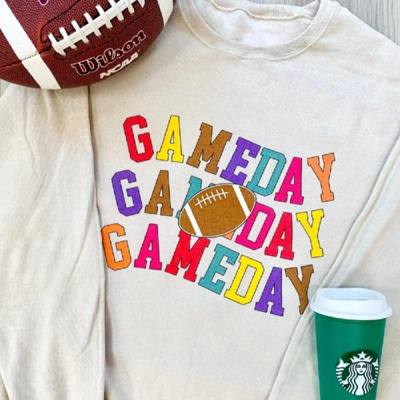 Comfy Chic Wear Monogrammed 'Retro Game Day' Crewneck Sweatshirt