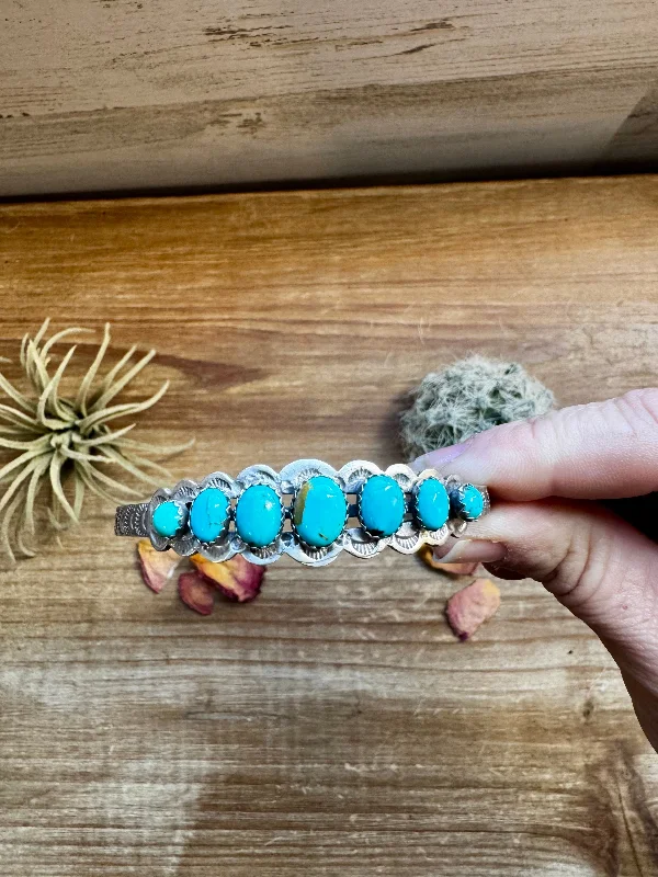 Soft Feel Cuff Bracelet - Kingman Turquoise & Sterling Silver