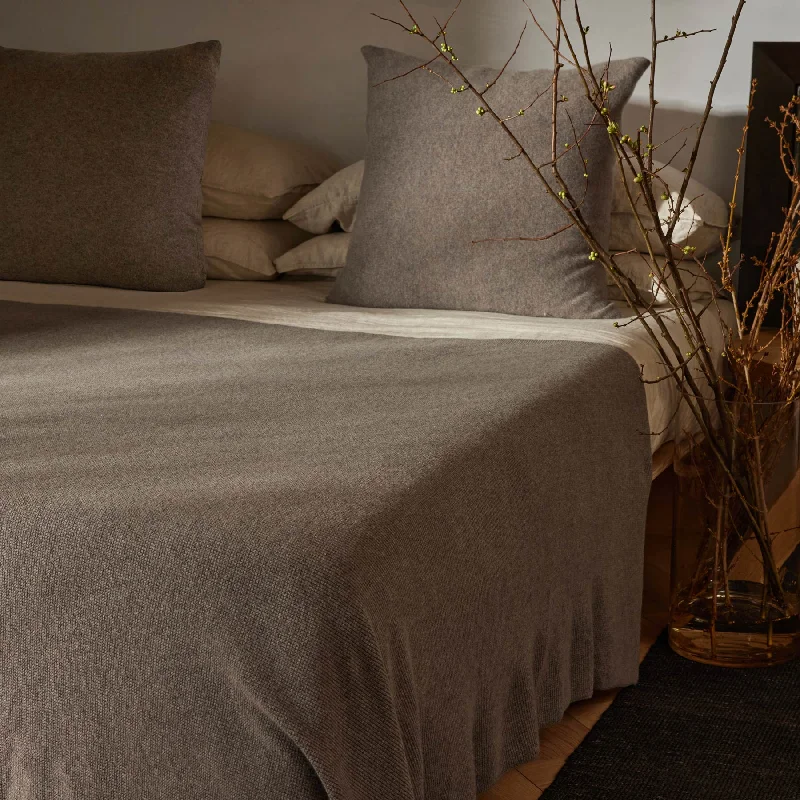 High-quality Fabrics Cashmere Waffle Blanket - Taupe Melange