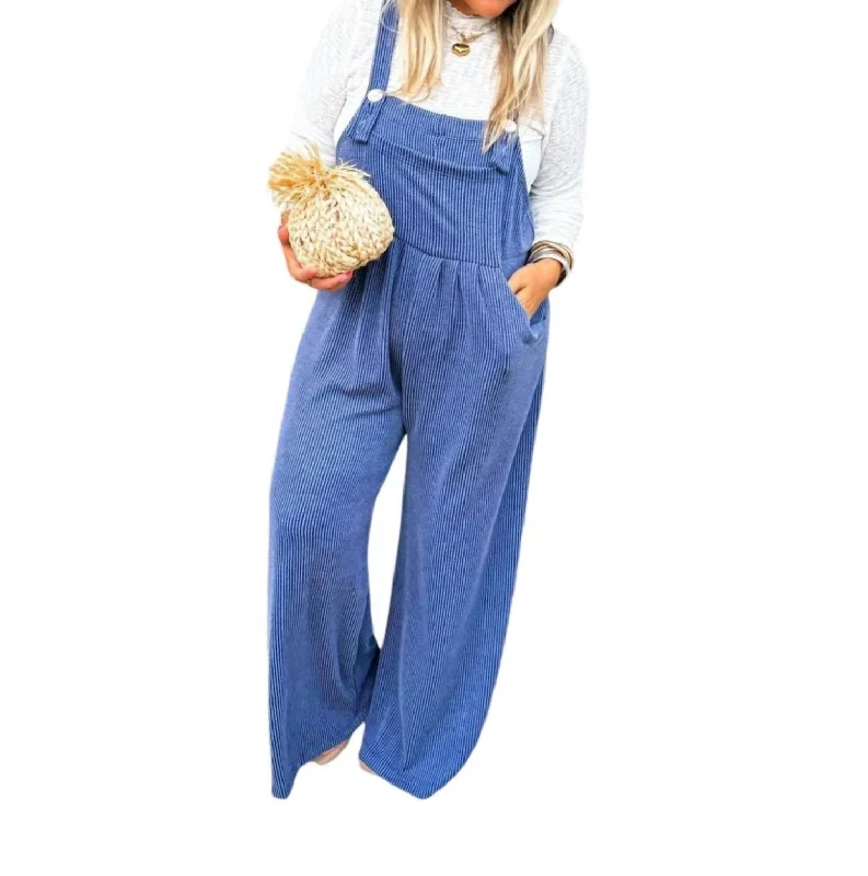 Fashion Innovation Karli Boho Overalls In Blue