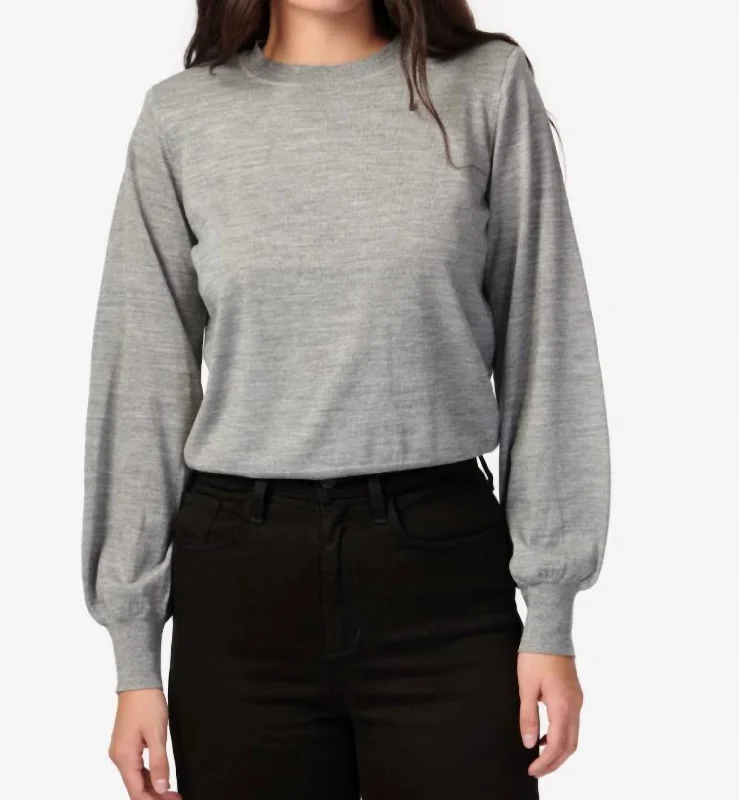 Cute Style Gama Sweater In Silver Metallic