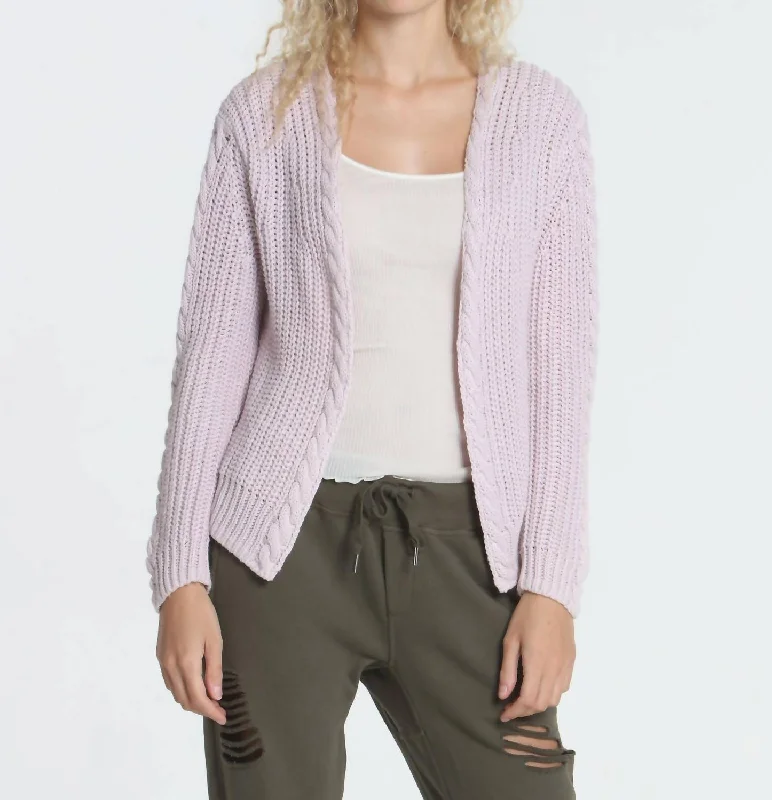 Slim Fit Cool Days Cardigan In Faded Pink