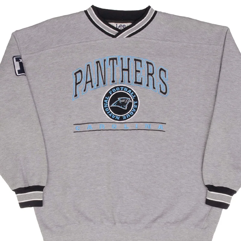 Cozy Lounge Wear VINTAGE NFL CAROLINA PANTHERS EMBROIDERED 1990S GREY SWEATSHIRT SIZE XL Cozy Lounge Wear VINTAGE NFL CAROLINA PANTHERS EMBROIDERED 1990S GREY SWEATSHIRT SIZE XL