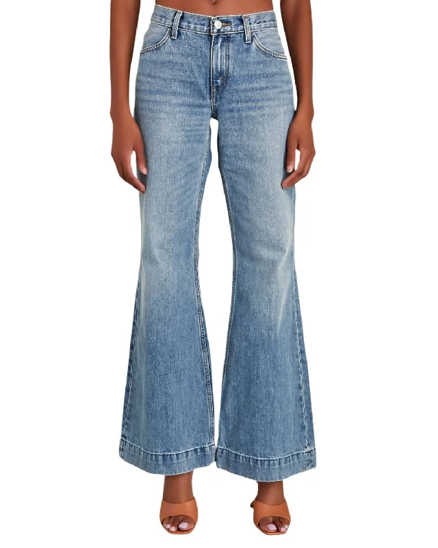 Innovative Design 70S Low Rise Bell Bottom Jean In Lake Bell