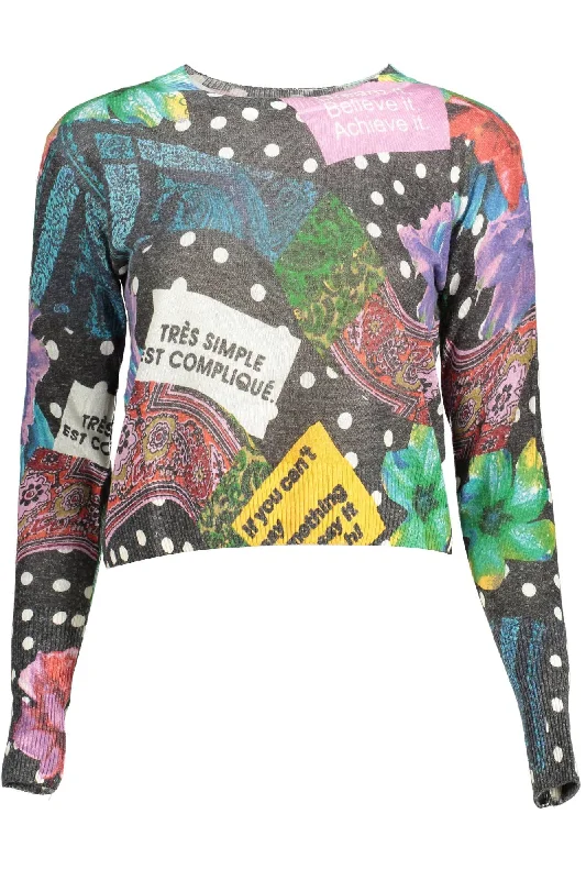 Designer Style Desigual Chic Long-Sleeved Contrasting Women's Sweater